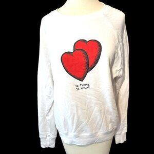 Zadig & Voltaire White Je T'aime Heart Sweatshirt